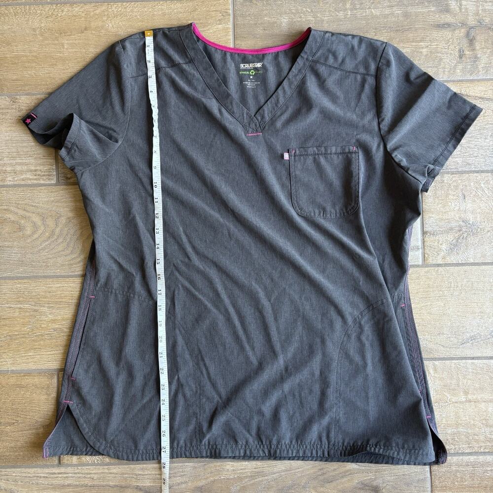 Scrubstar Scrub Top Women's XL Gray Heather Pewter RN#93643 - Picture 9 of 10